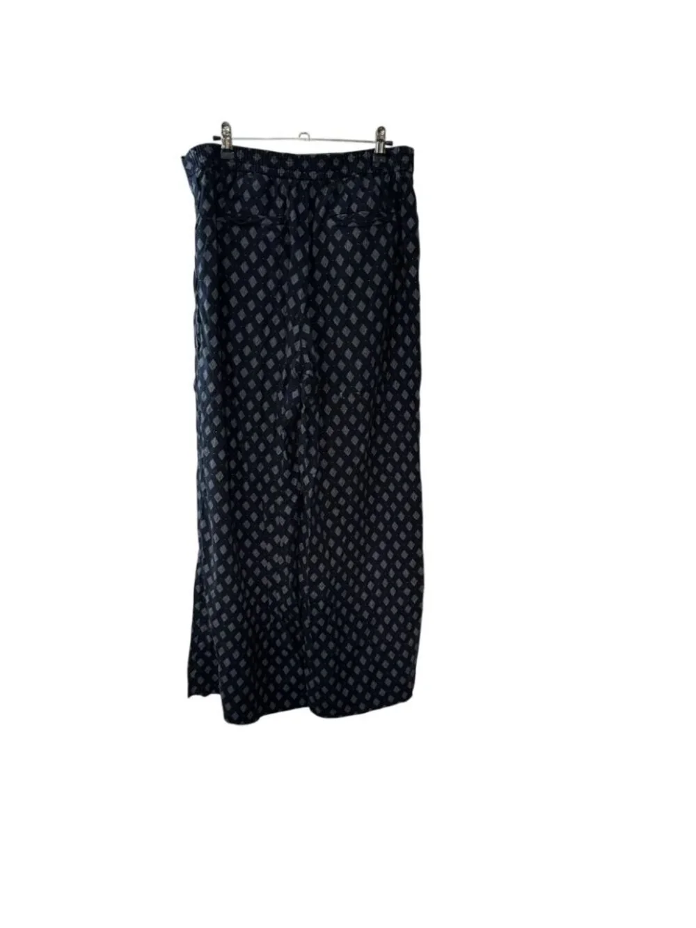 Banana Republic Linen Blend Wide Leg Pants Blue Elastic Waist Palazzo Medium